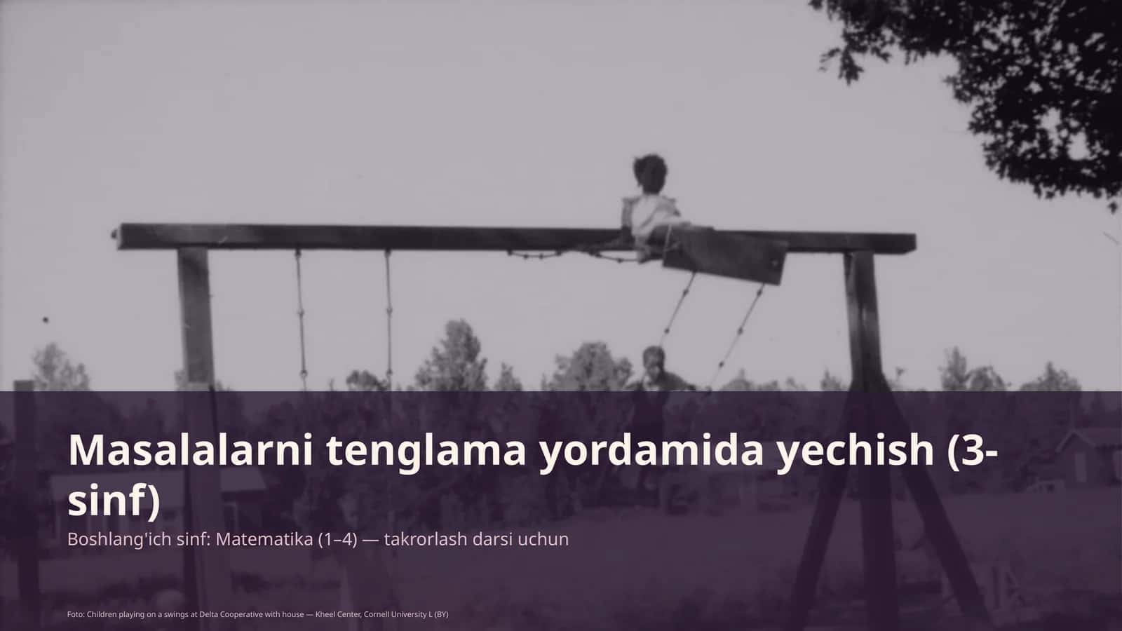 Masalalarni tenglama yordamida yechish (3-sinf)