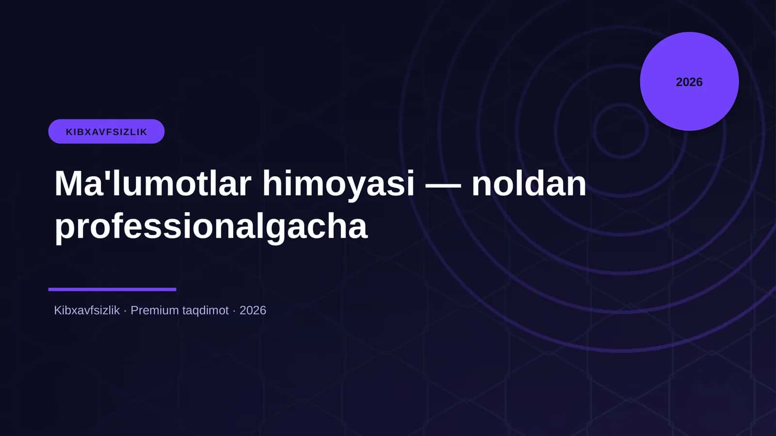Ma'lumotlar himoyasi — noldan professionalgacha