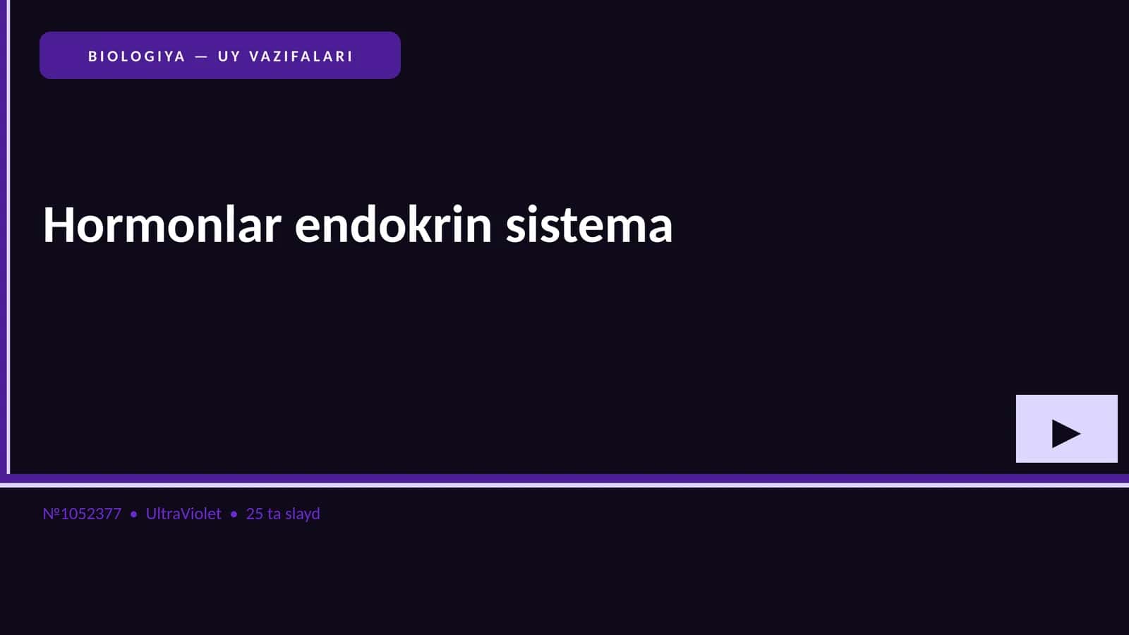 BIOLOGIYA — UY VAZIFALARI