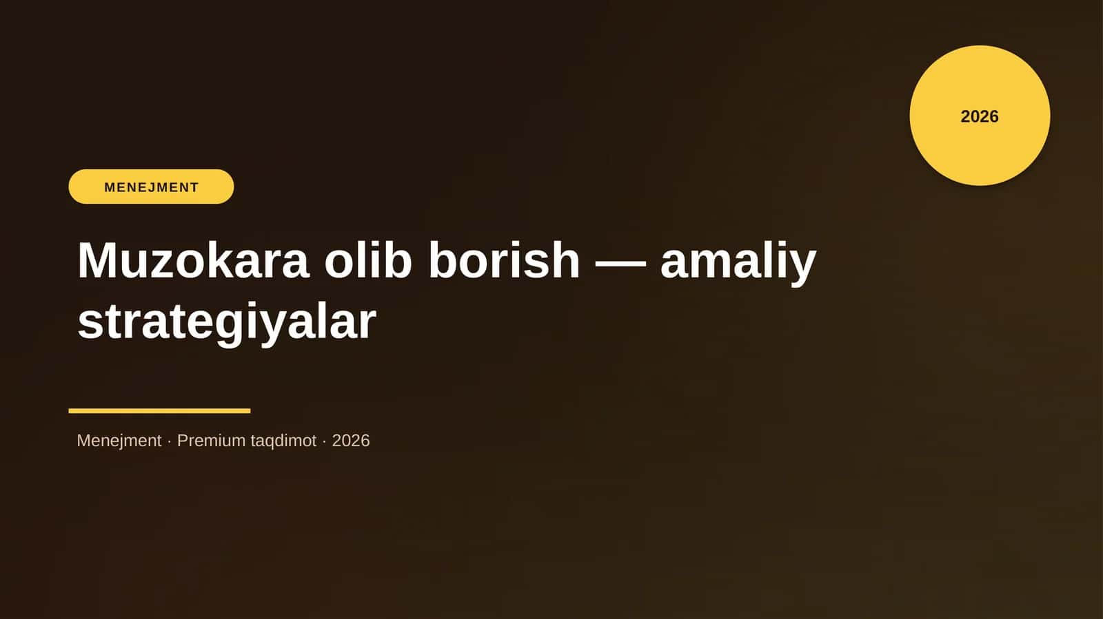 Muzokara olib borish — amaliy strategiyalar