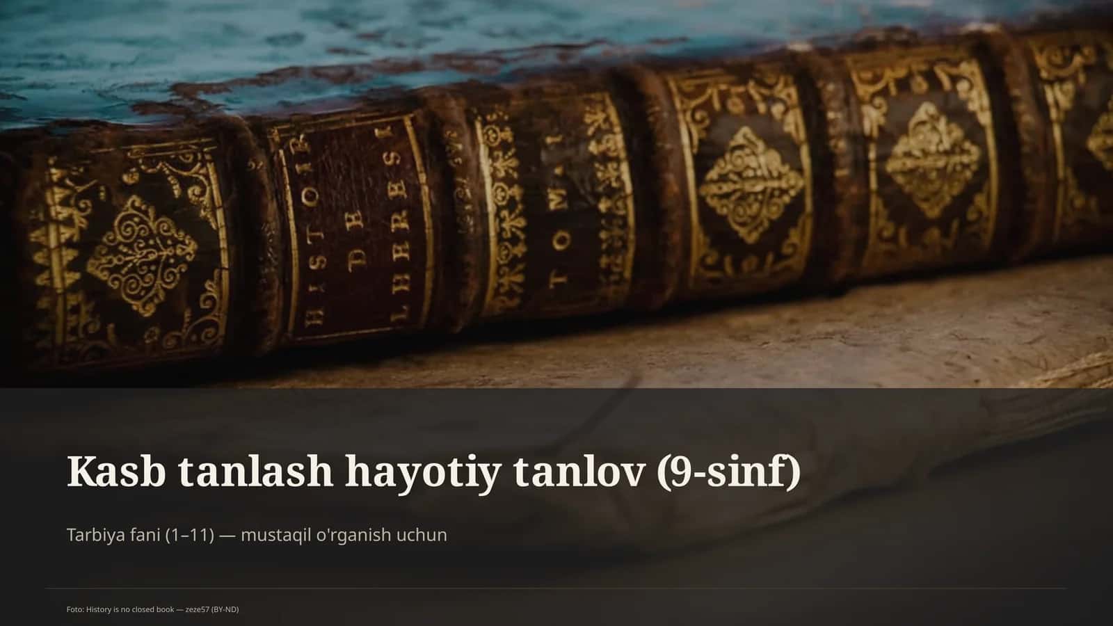Kasb tanlash hayotiy tanlov (9-sinf)
