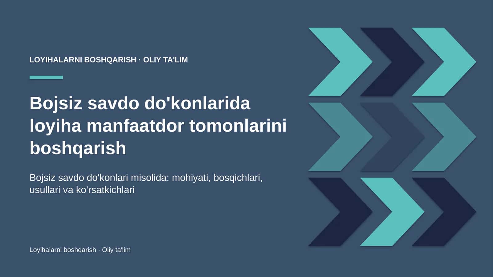 bojsiz savdo do'konlarida loyiha manfaatdor tomonlarini boshqarish 4713