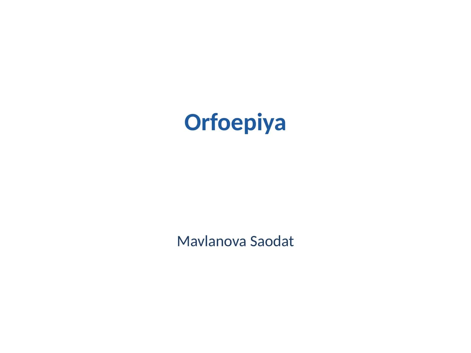 Orfoepiya