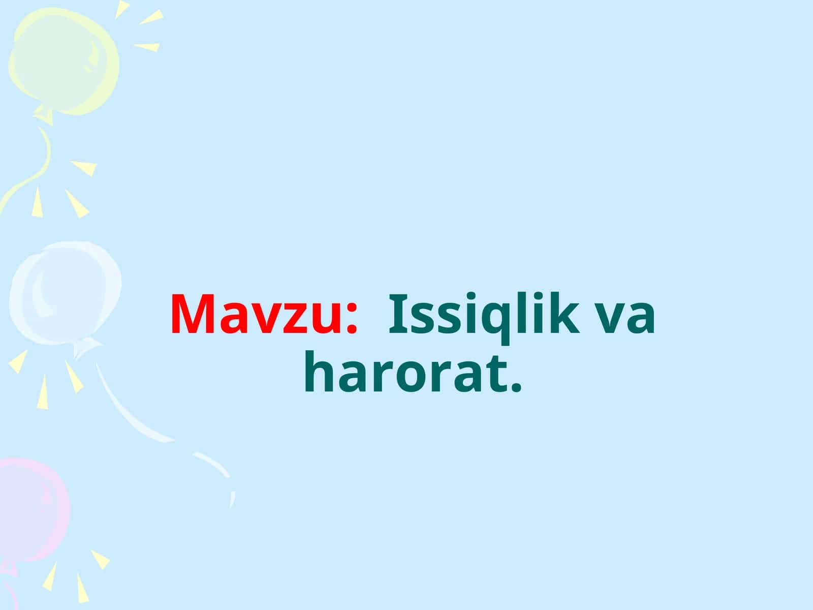 Issiqlik va harorat