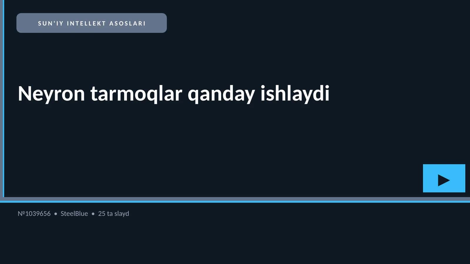 SUN'IY INTELLEKT ASOSLARI