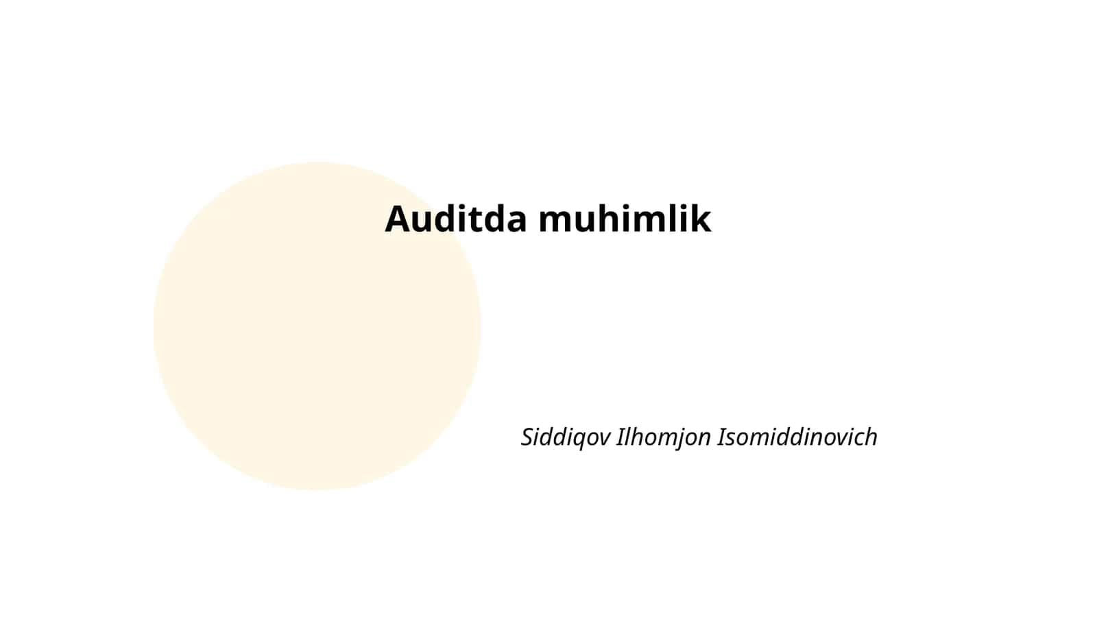 Auditda muhimlik