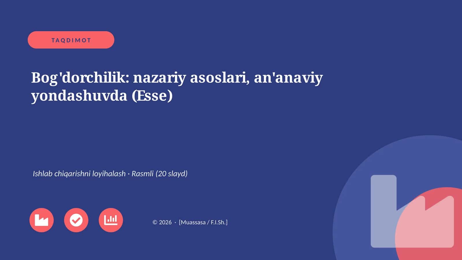 Bog'dorchilik: nazariy asoslari, an'anaviy yondashuvda (Esse)