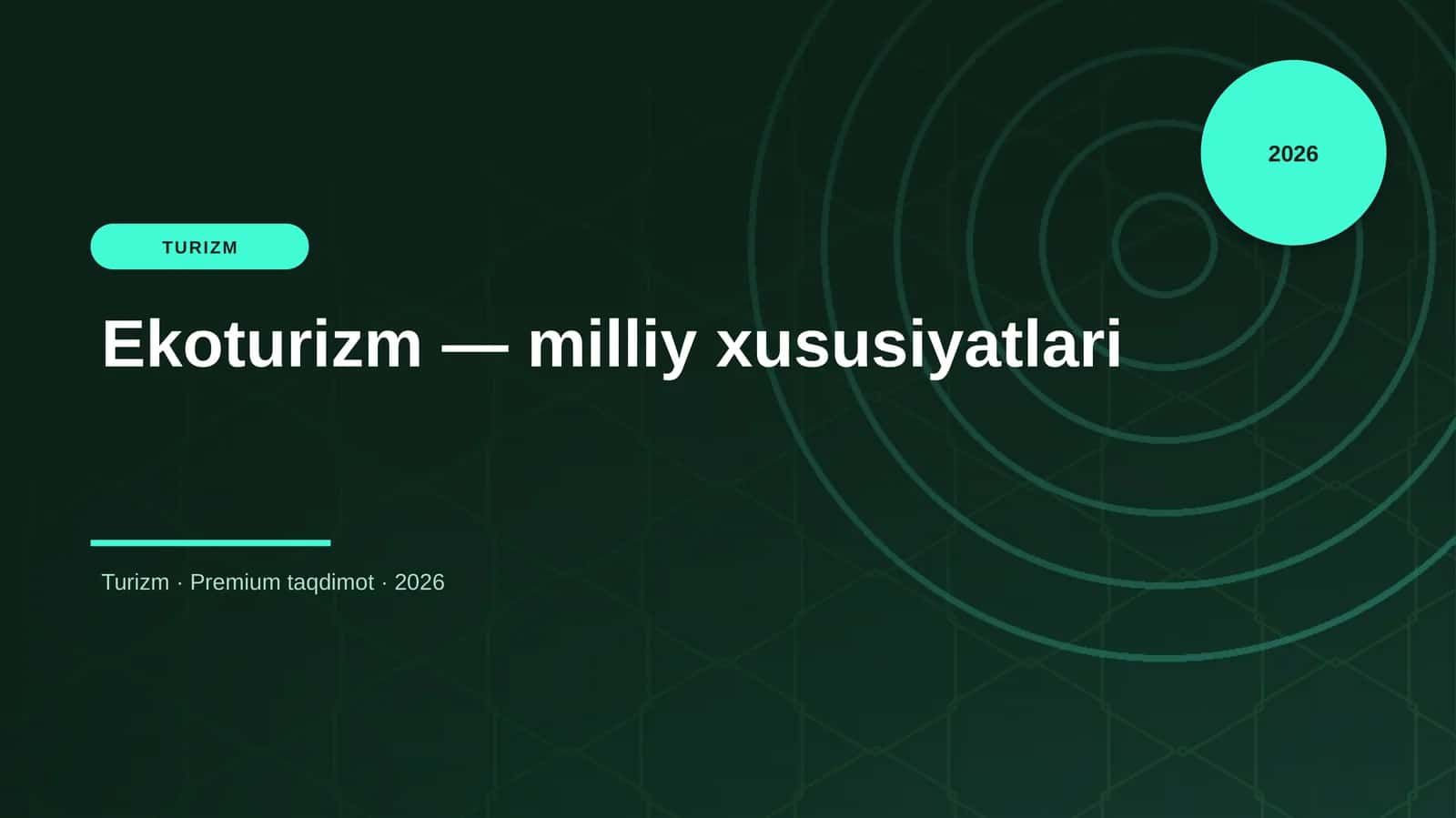 Ekoturizm — milliy xususiyatlari