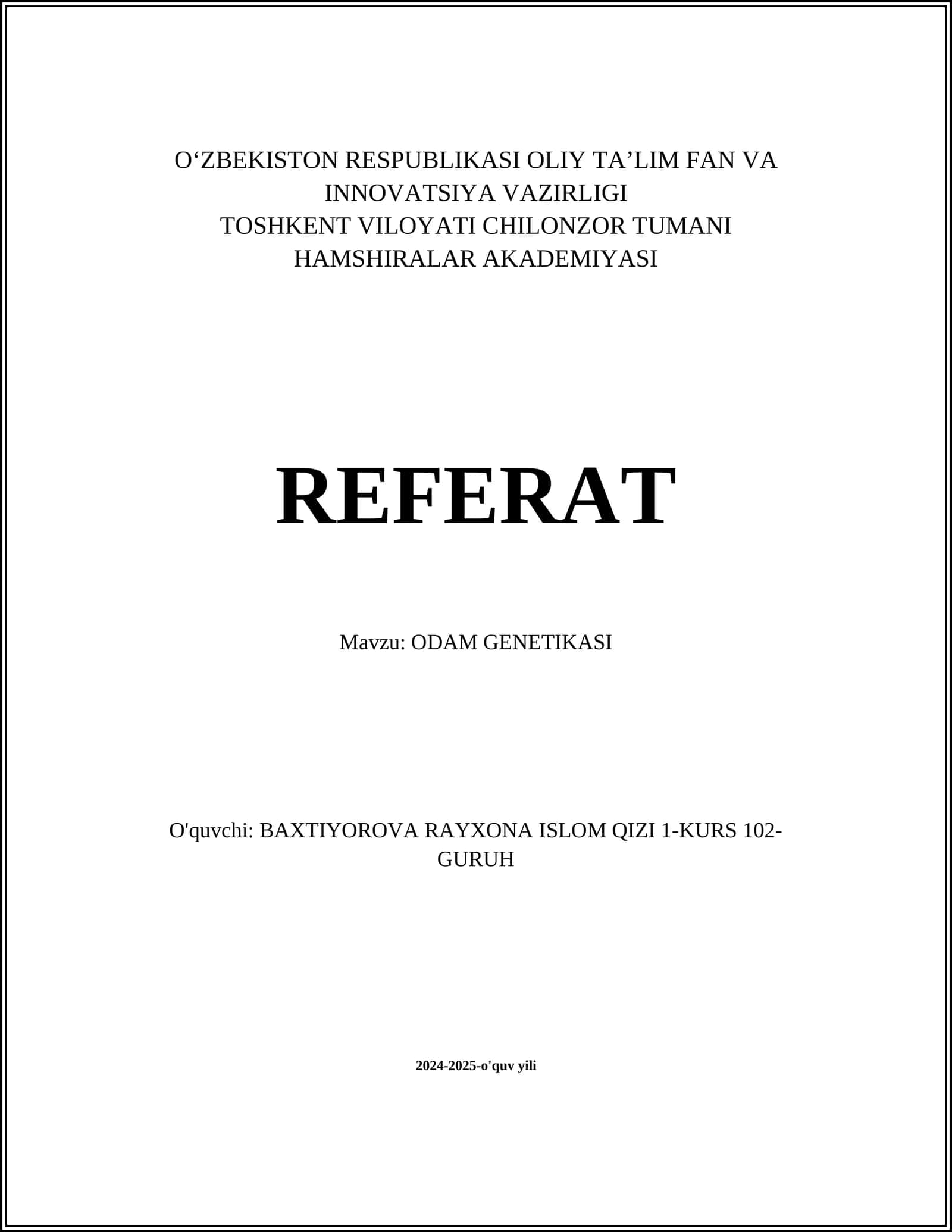ODAM GENETIKASI