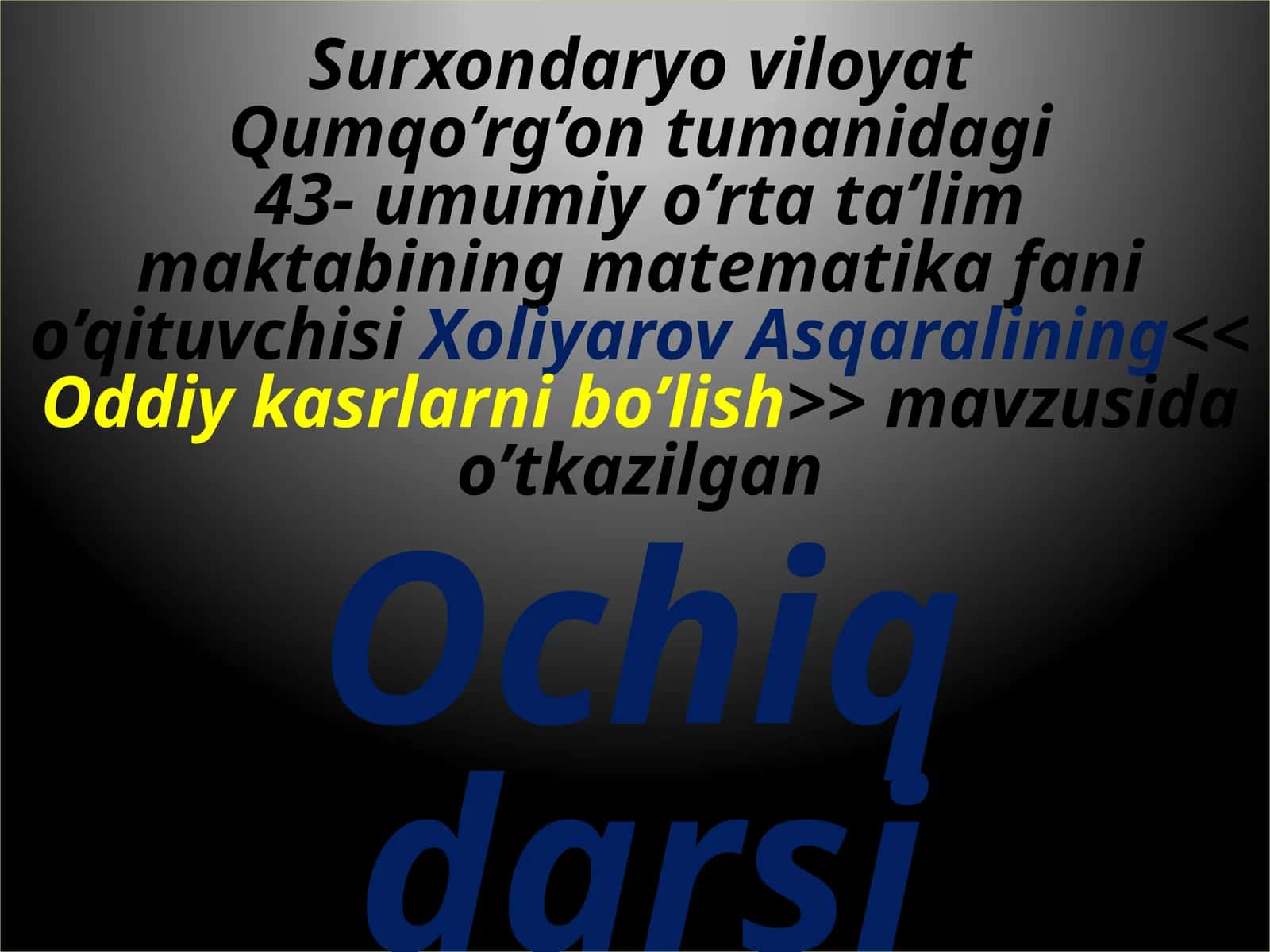 Oddiy kasrlarni bo'lish