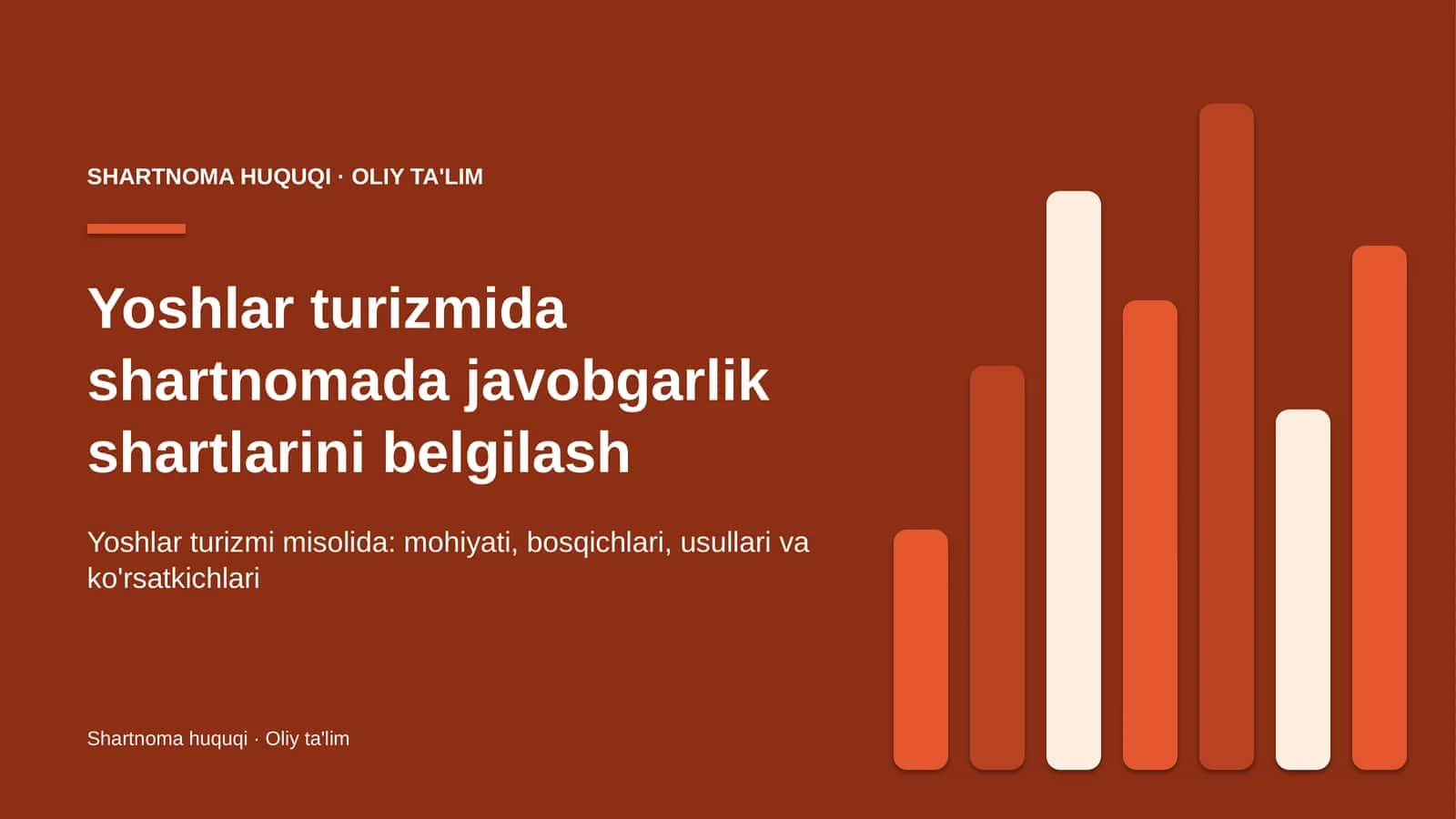 Yoshlar turizmida shartnomada javobgarlik shartlarini belgilash