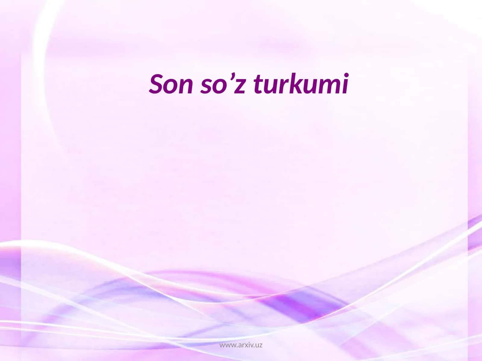 Son so’z turkumi