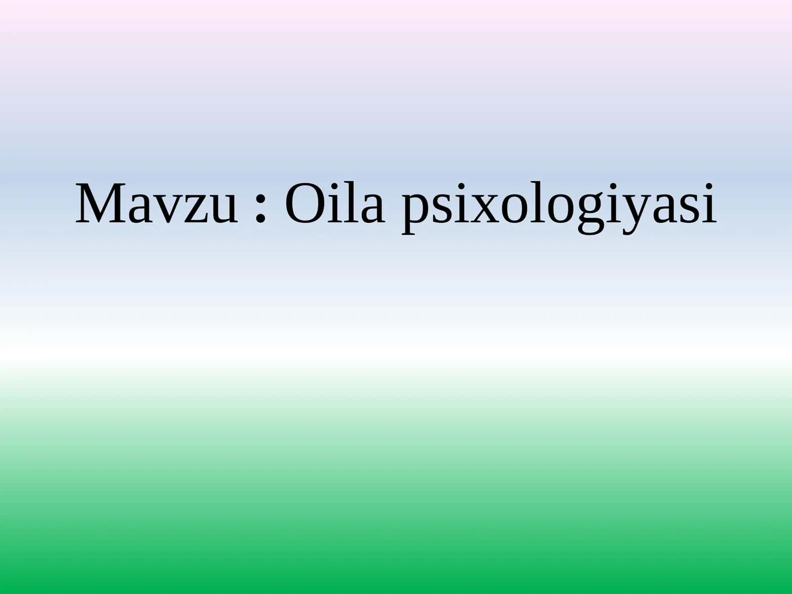 Oila psixologiyasi