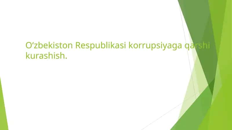 Oʻzbekiston Respublikasi korrupsiyaga qarshi kurashish