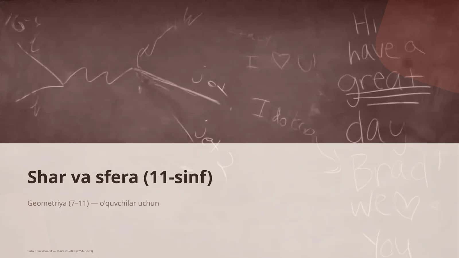 Shar va sfera (11-sinf)