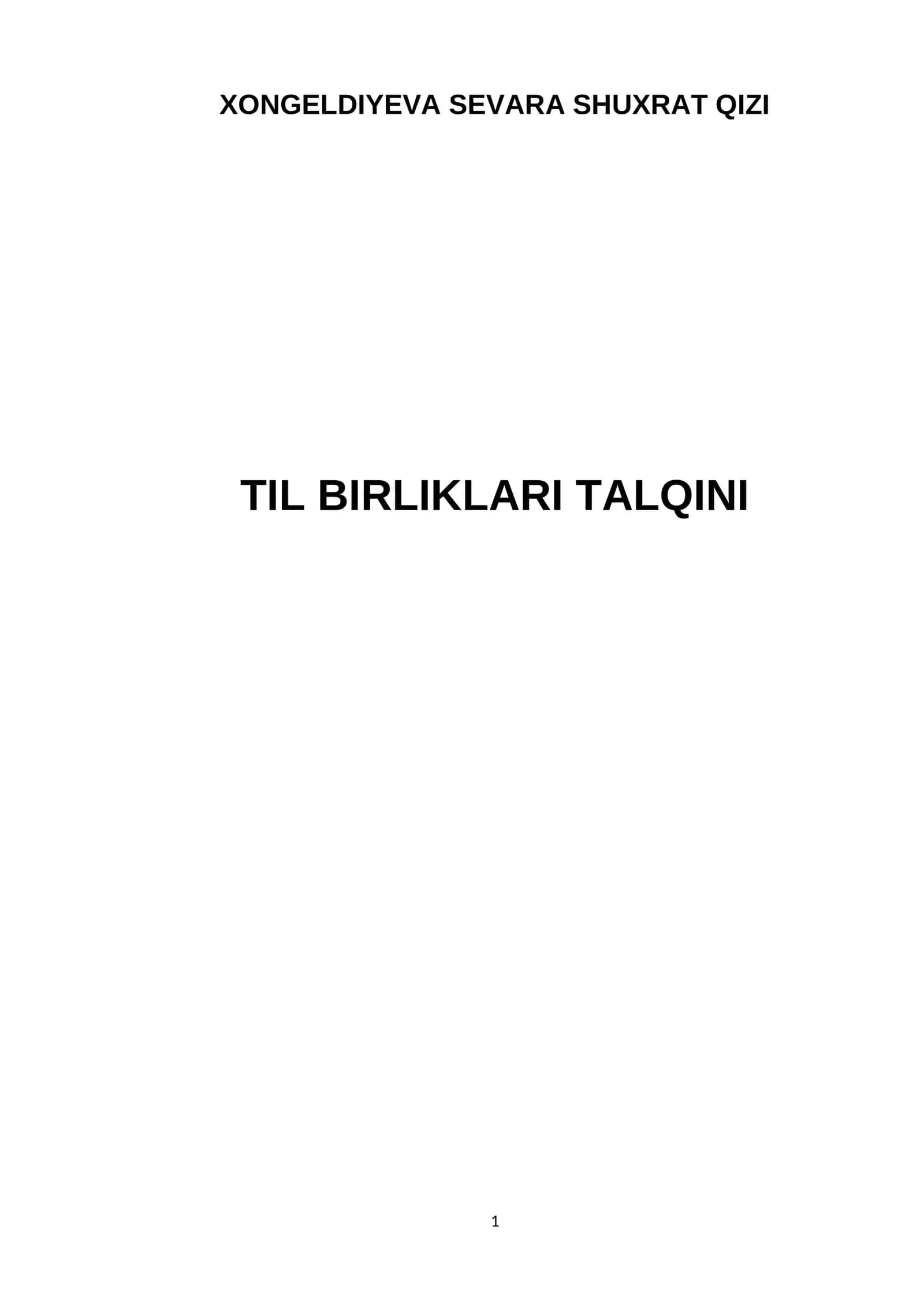 Til birliklari talqini