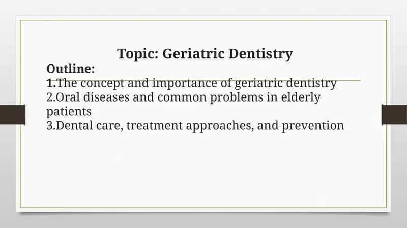 Geriatric Dentistry