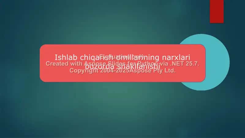 Ishlab chiqarish omillarining narxlari bozorda shakllanishi