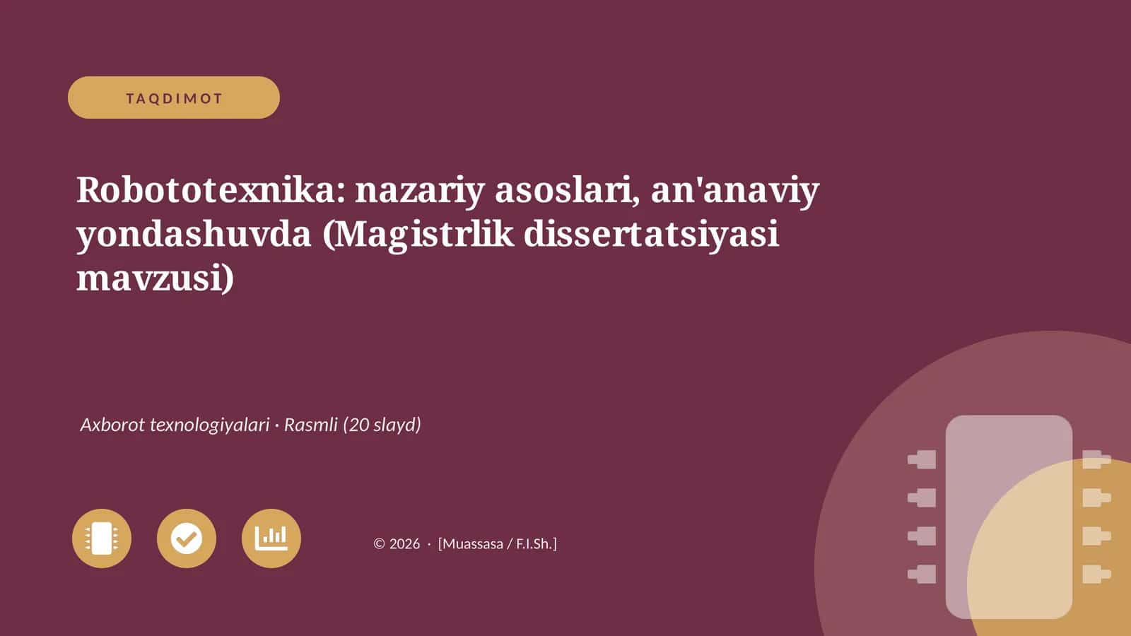 Robototexnika: nazariy asoslari, an'anaviy yondashuvda