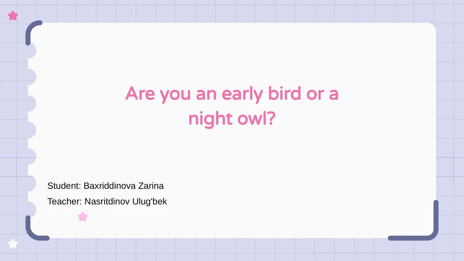 Early Bird vs. Night Owl