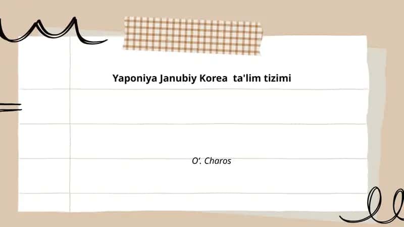 Yaponiya va Janubiy Korea ta'lim tizimi