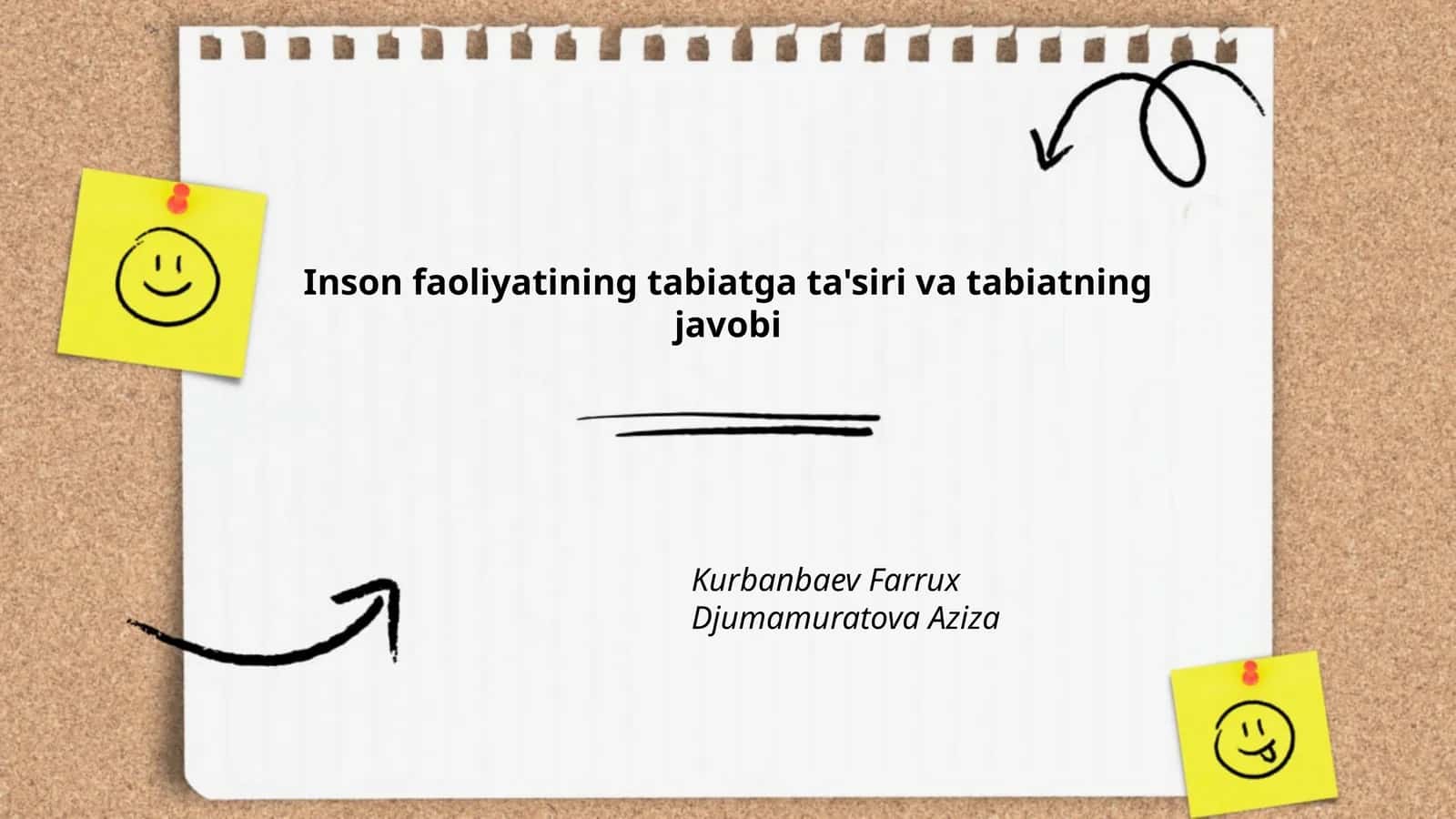 Inson faoliyatining tabiatga ta'siri va tabiatning javobi