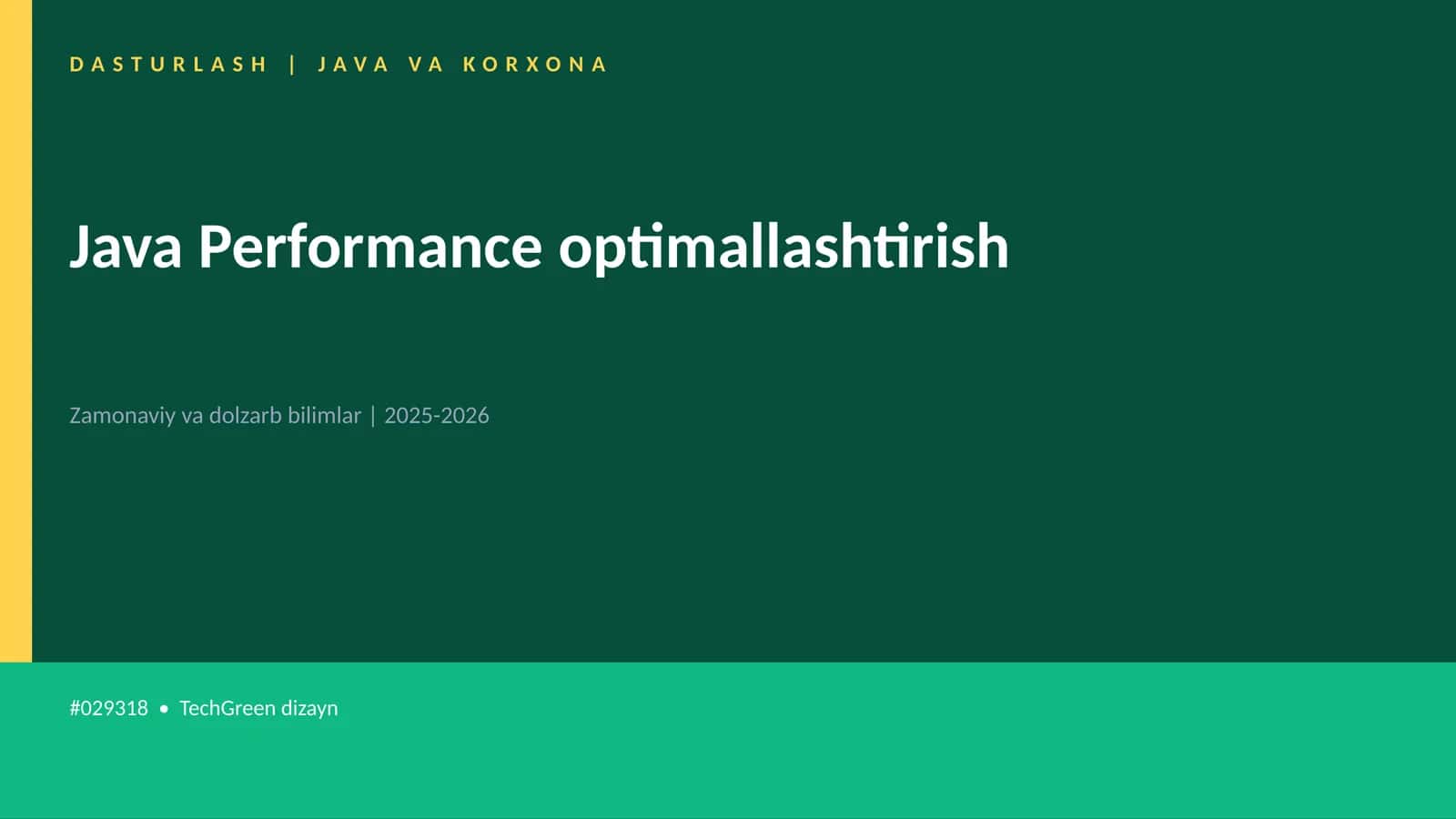 DASTURLASH | JAVA VA KORXONA