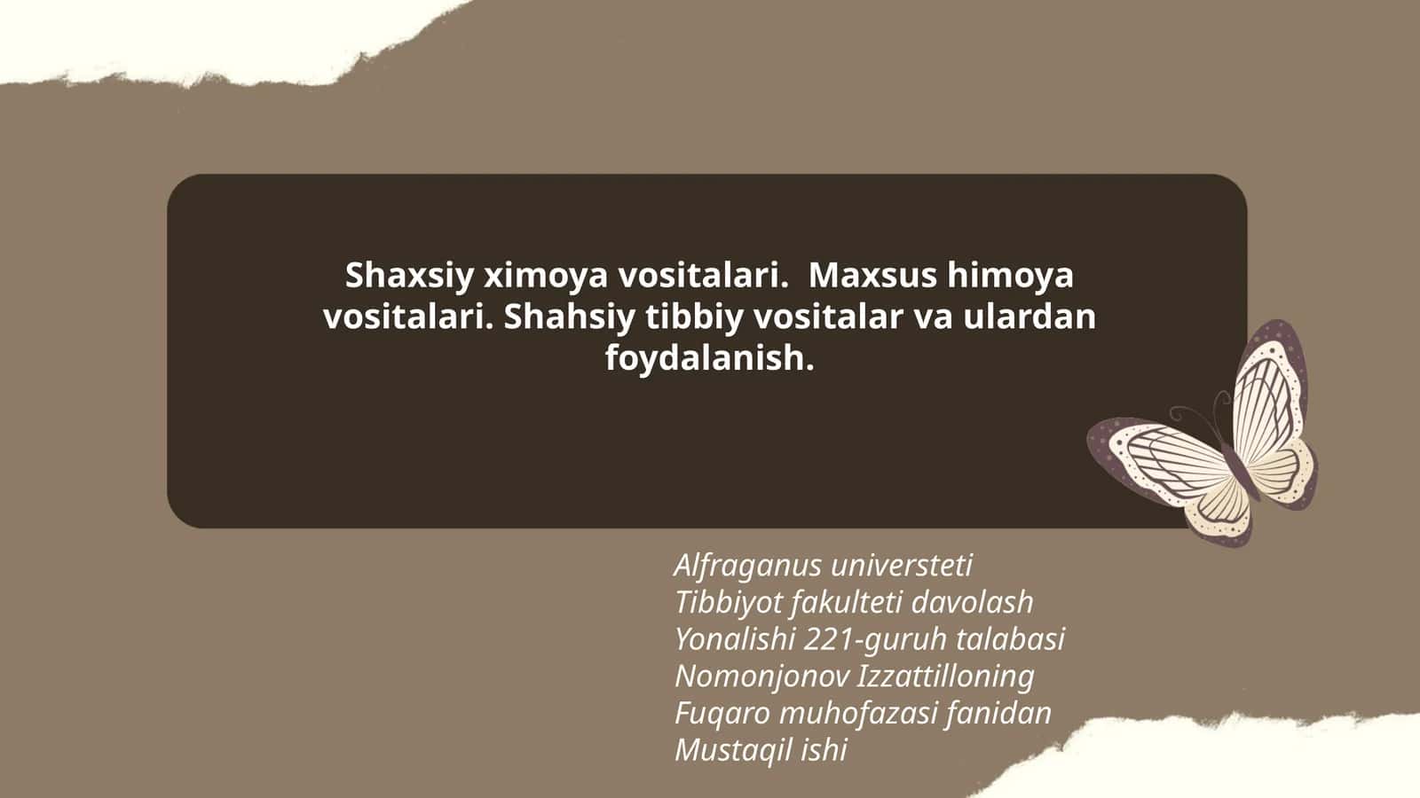 Shahsiy ximoya vositalari va maxsus himoya vositalari