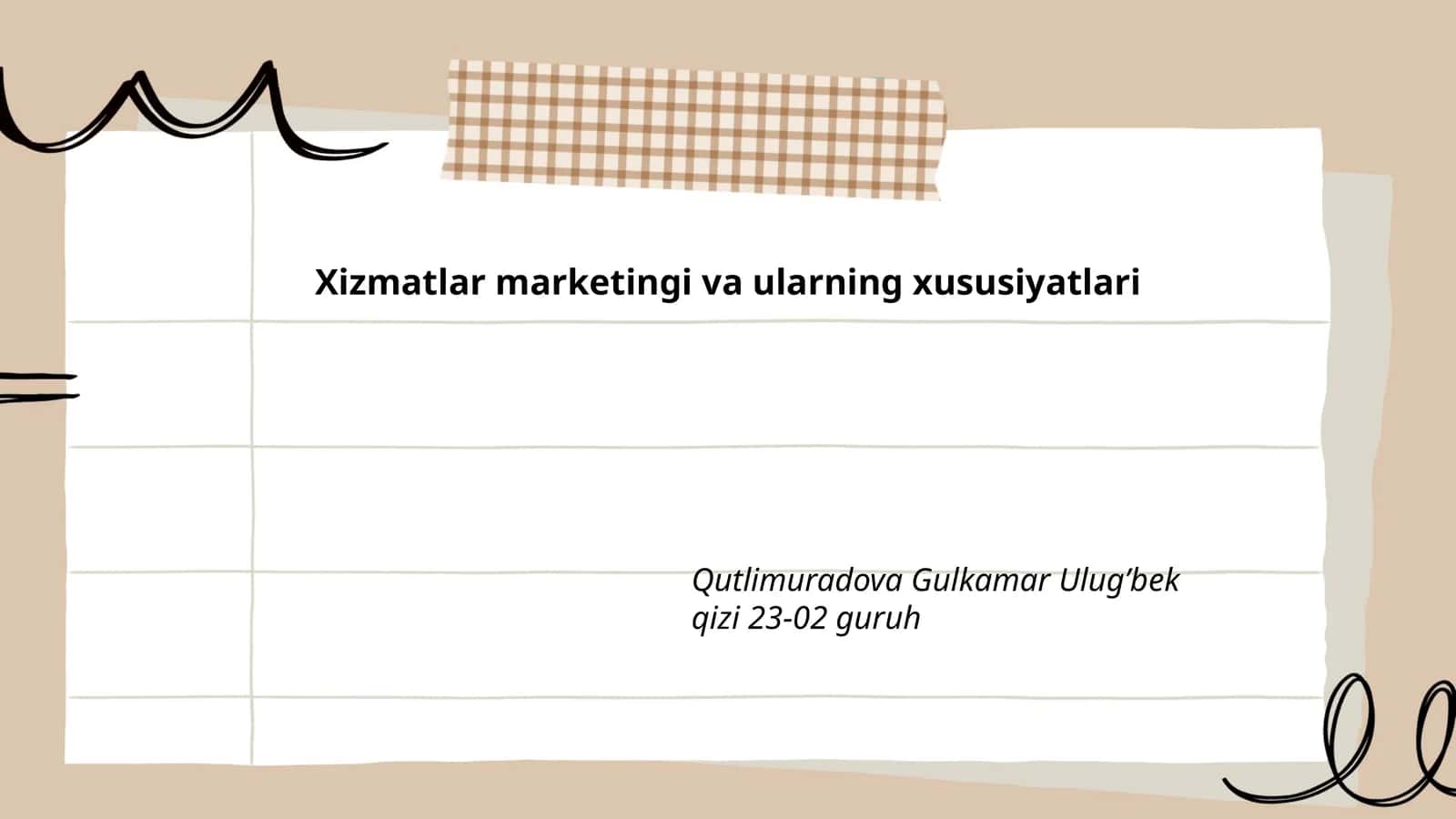 Xizmatlar marketingi va ularning xususiyatlari