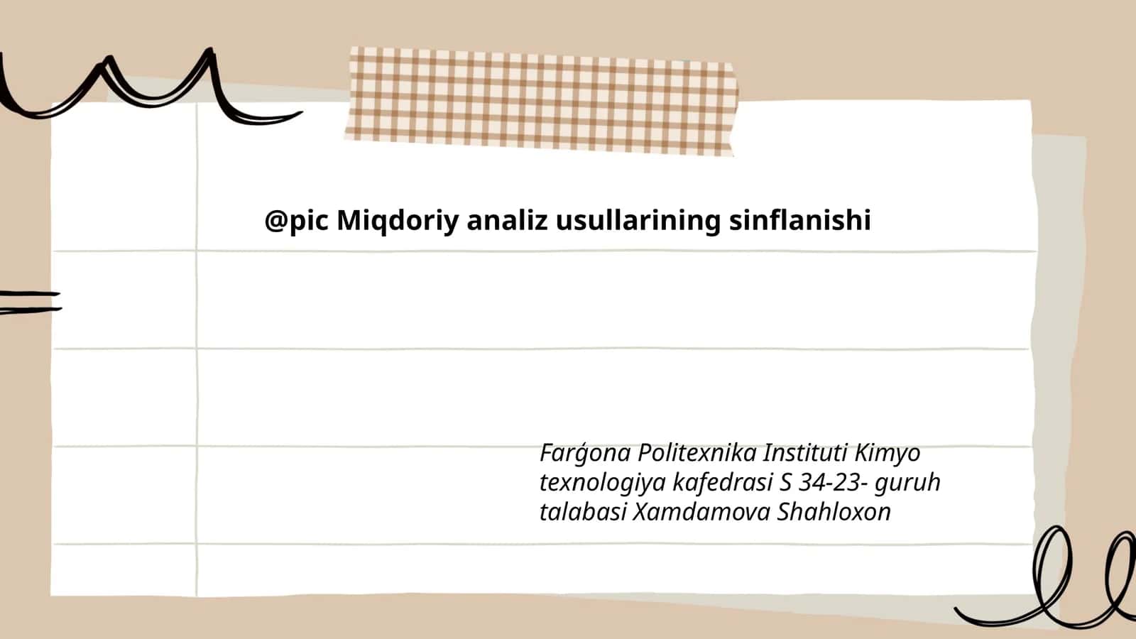 Miqdoriy analiz usullarining sinflanishi