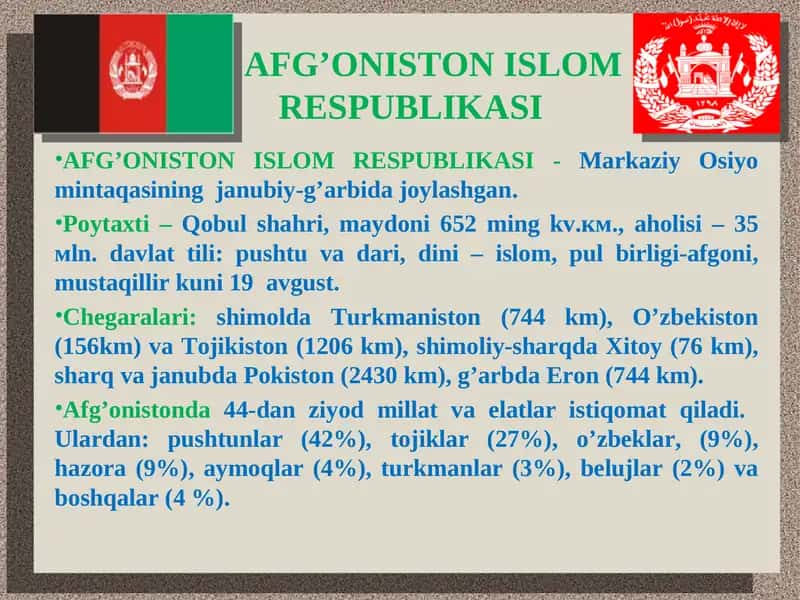AFG’ONISTON ISLOM RESUBLIKASI