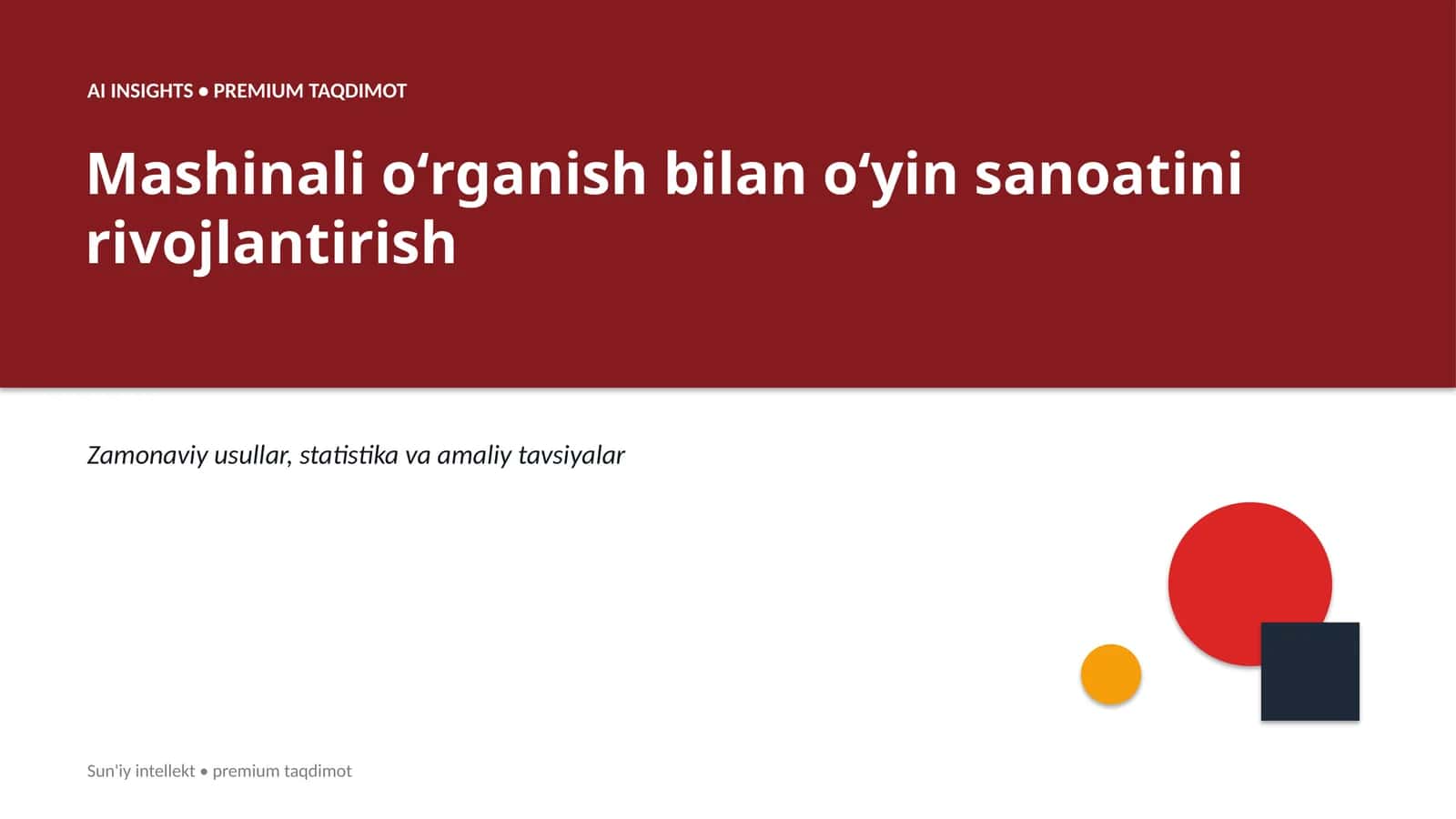 Mashinali oʻrganish bilan oʻyin sanoatini rivojlantirish