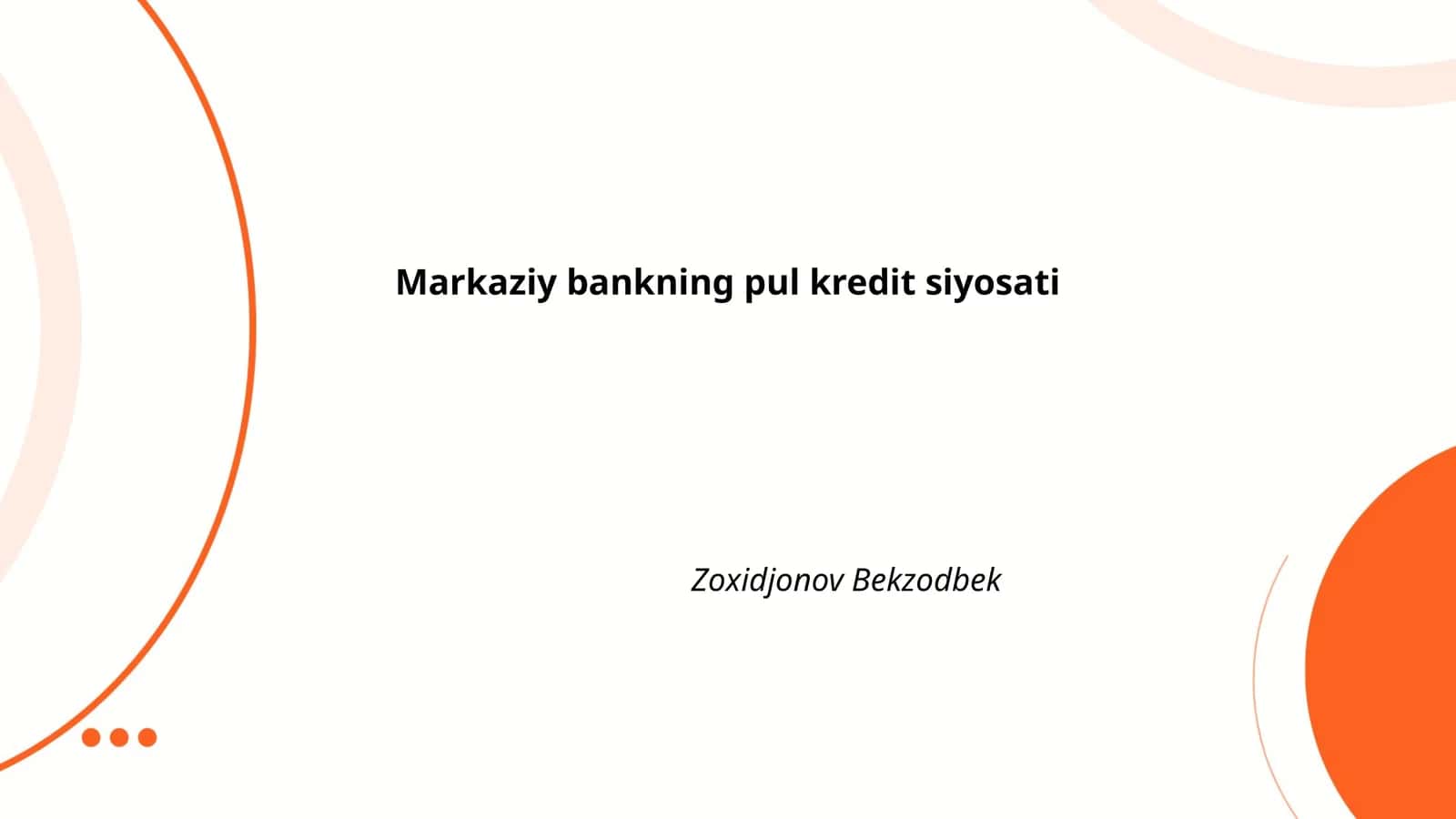 Markaziy bankning pul kredit siyosati
