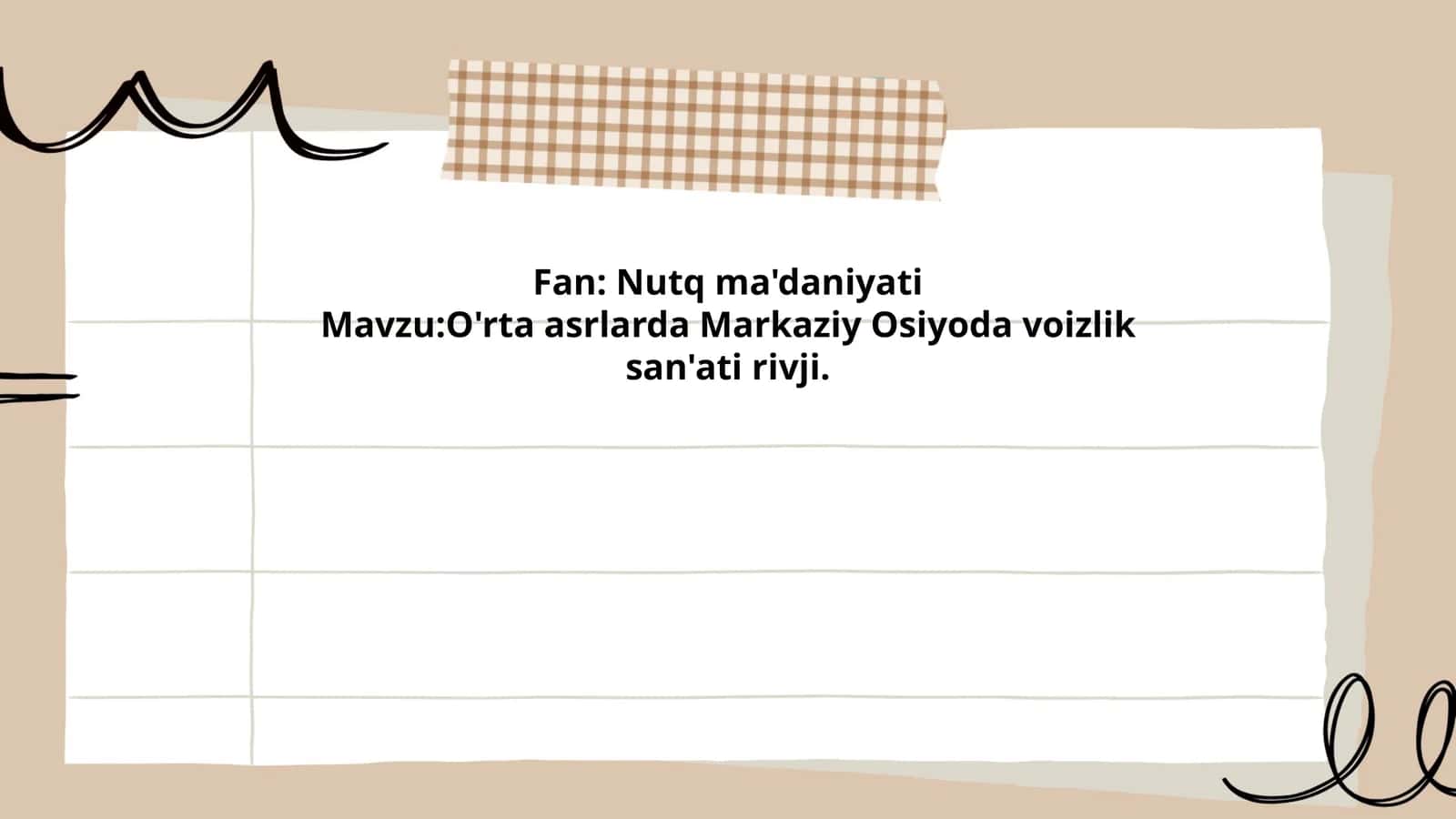 O'rta asrlarda Markaziy Osiyoda voizlik san'ati rivji