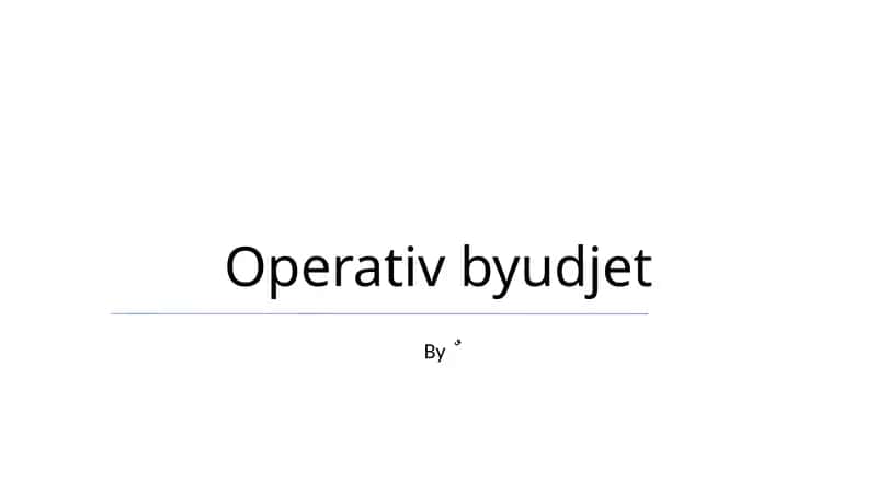 Operativ byudjet