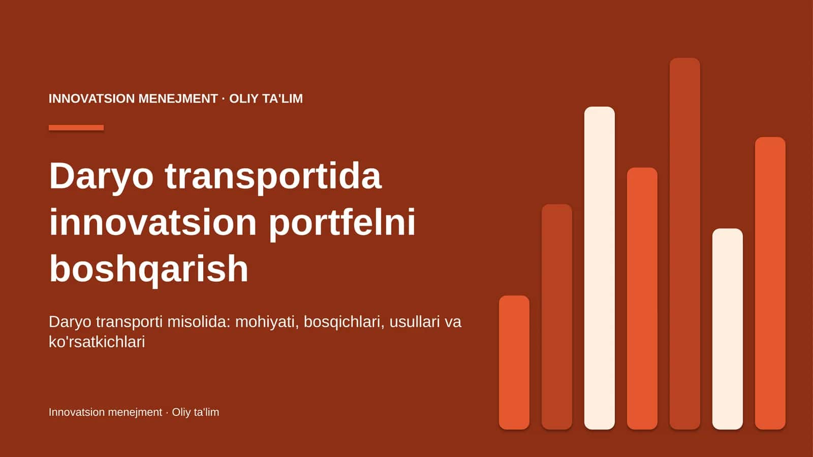 Daryo transportida innovatsion portfelni boshqarish