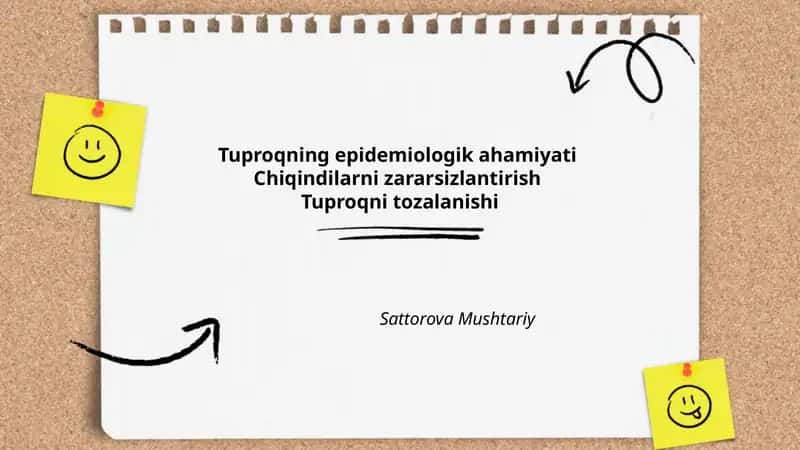 Tuproqning epidemiologik ahamiyati