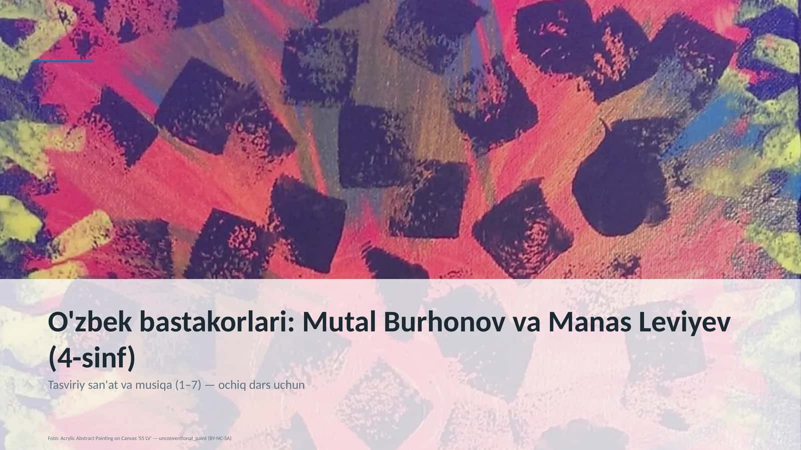 Tasviriy san'at va musiqa (1–7) — ochiq dars uchun