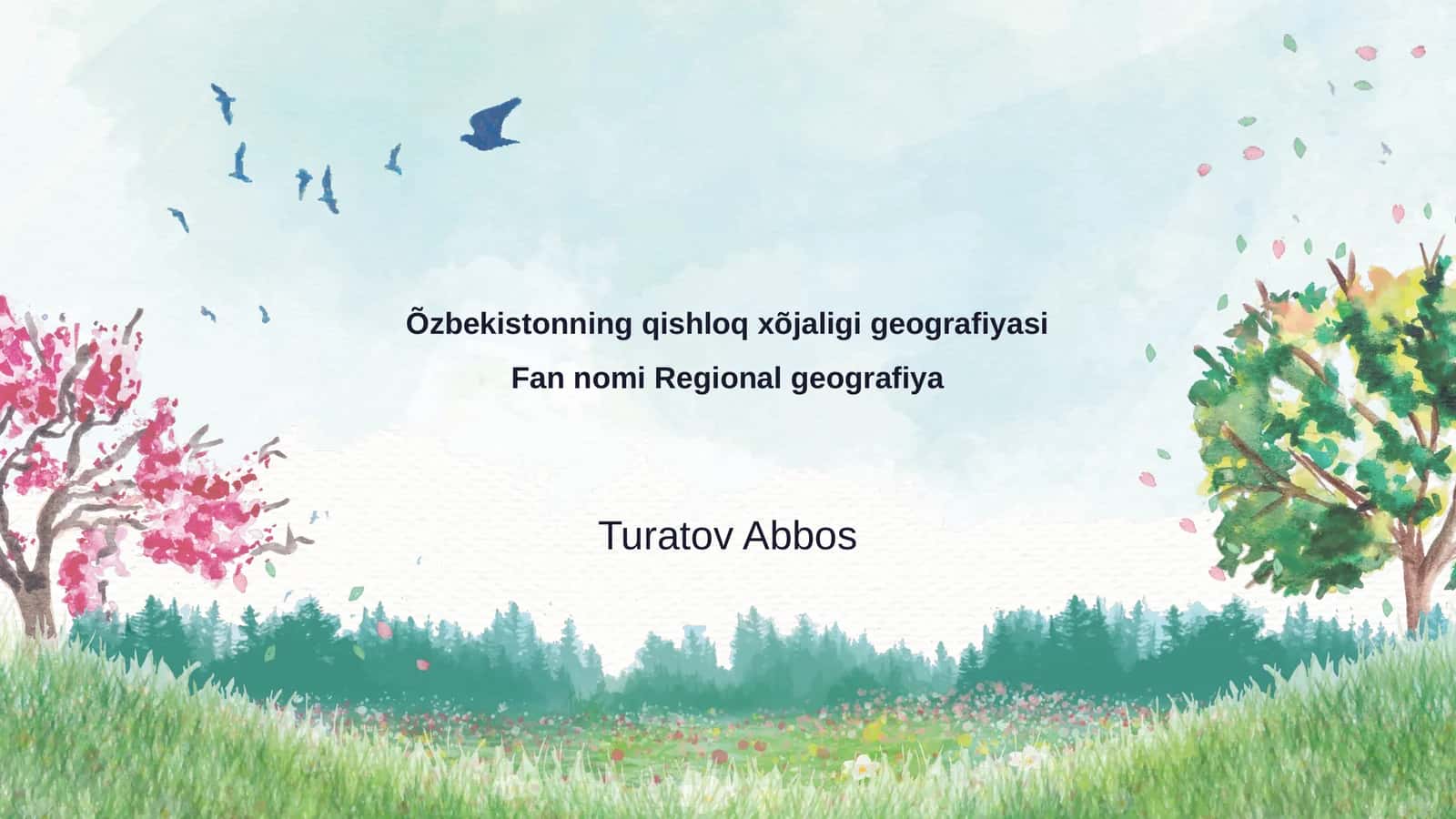 Õzbekistonning qishloq xõjaligi geografiyasi