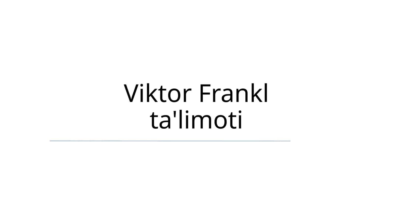 Viktor Frankl ta'limoti