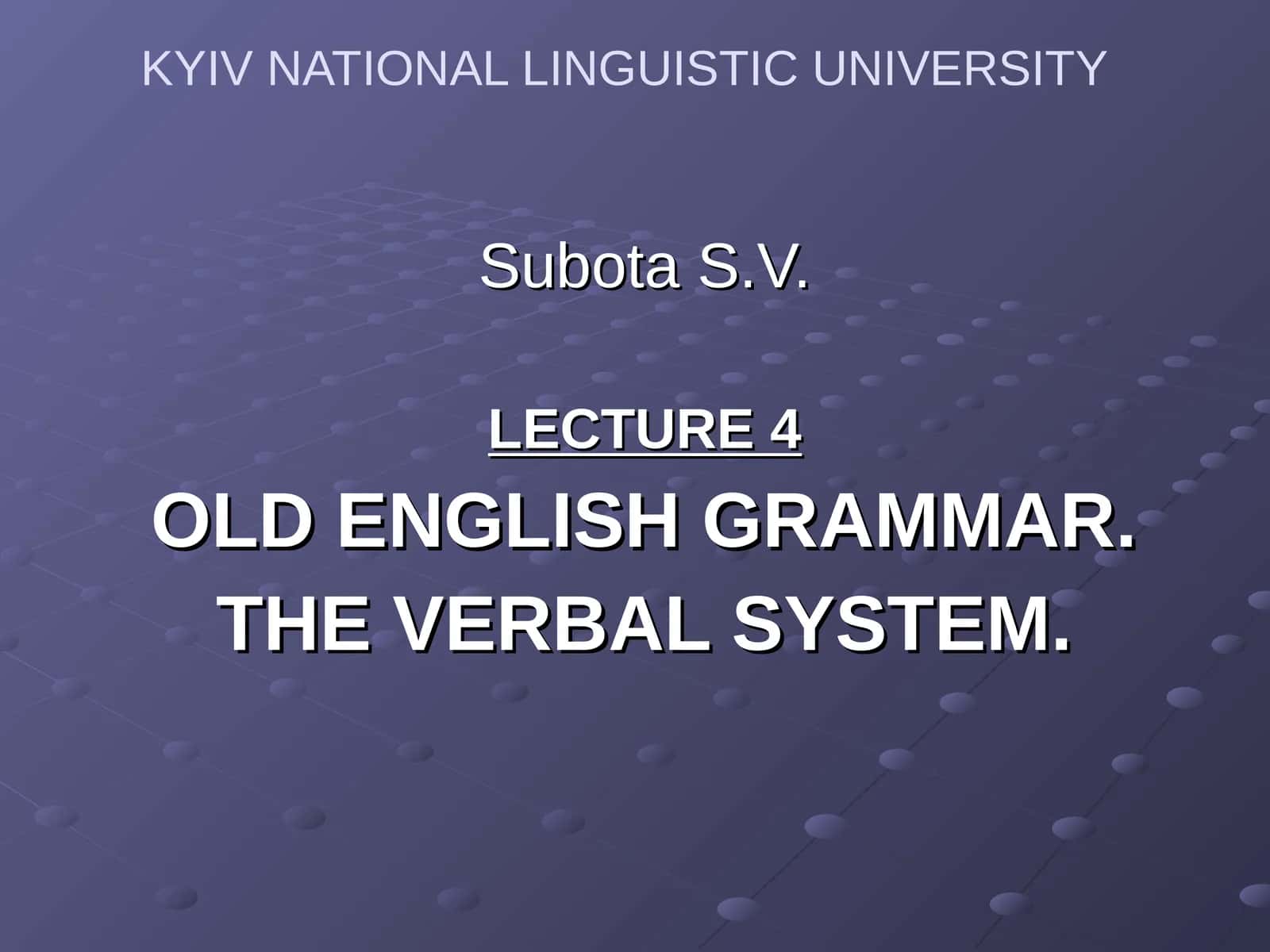 OLD ENGLISH GRAMMAR