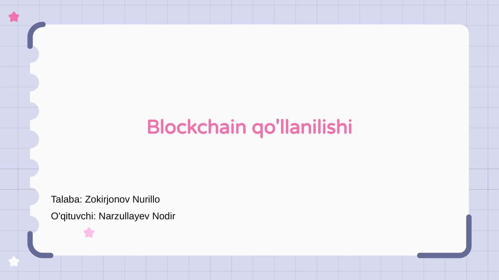 Blockchain qo'llanilishi