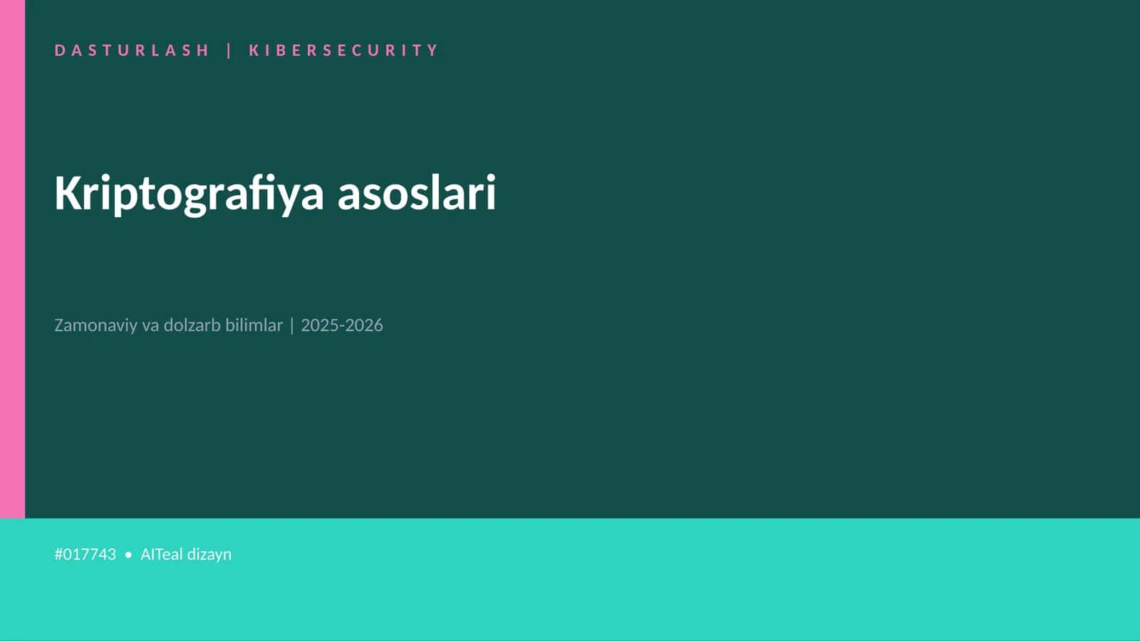 Kriptografiya asoslari