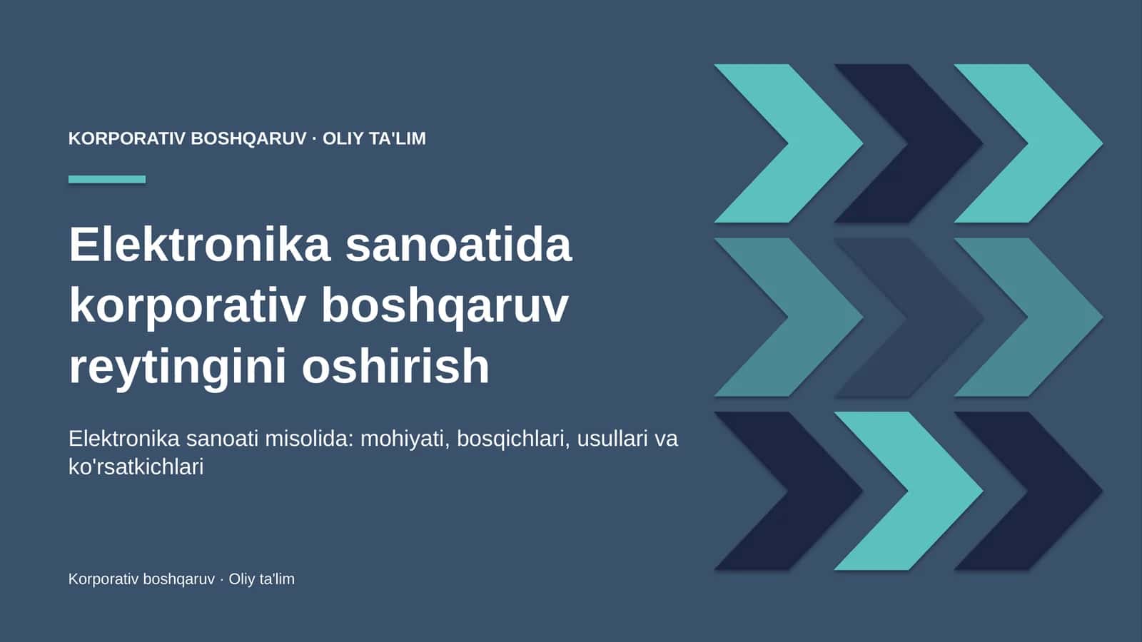 Elektronika sanoatida korporativ boshqaruv reytingini oshirish