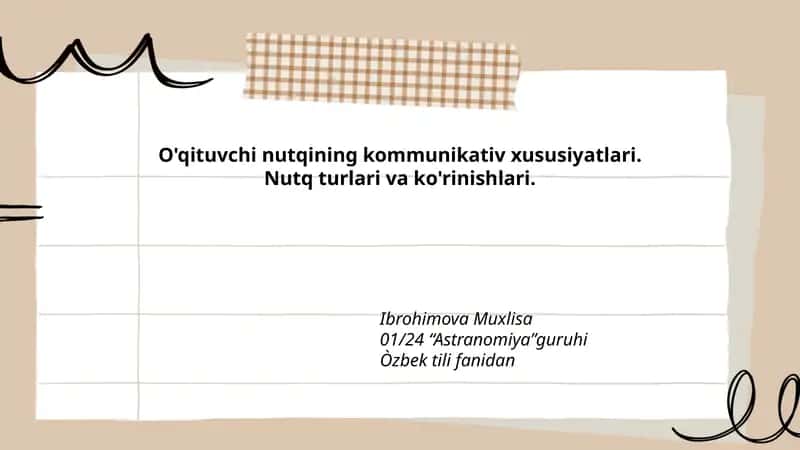 O'qituvchi nutqining kommunikativ xususiyatlari