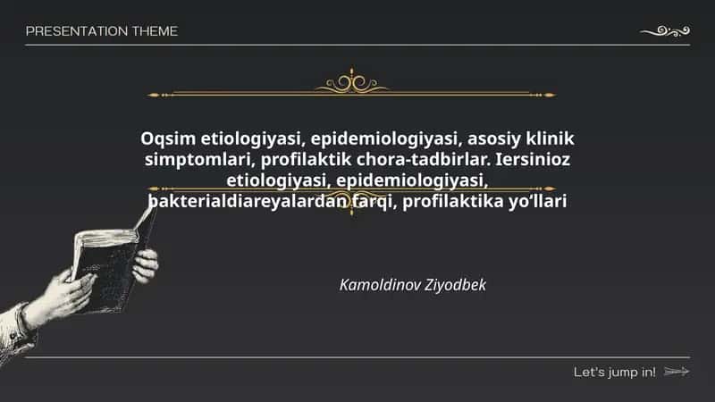 Oqsim etiologiyasi, epidemiologiyasi, asosiy klinik simptomlari, profilaktik chora-tadbirlar