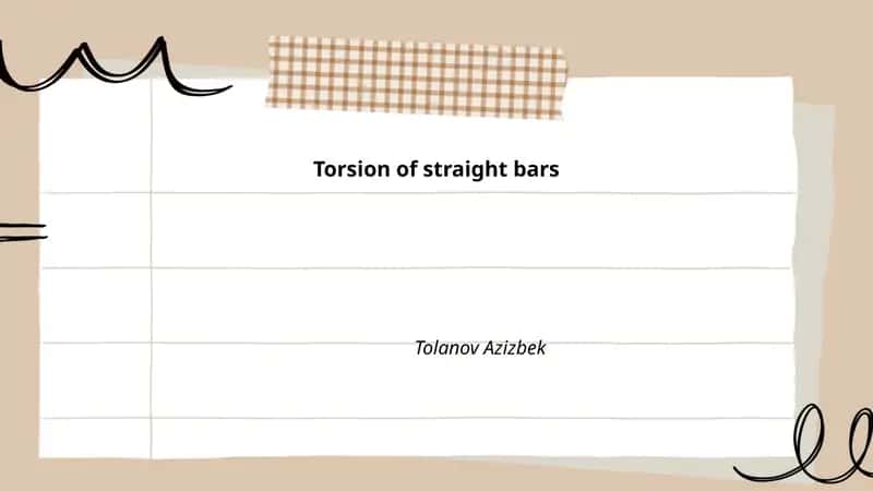 Torsion of straight bars
