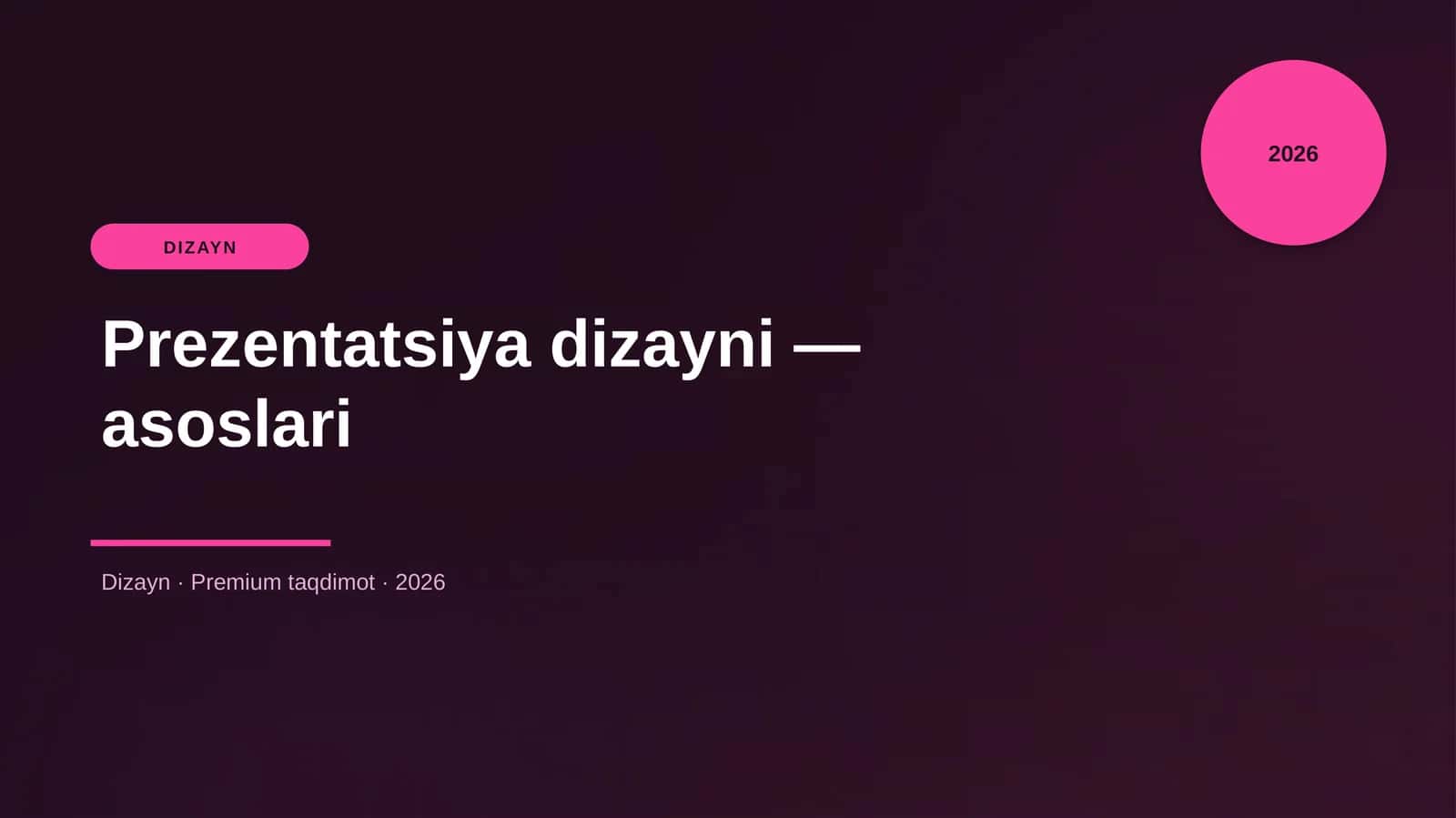 Prezentatsiya dizayni — asoslari