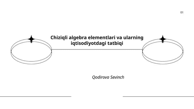 Chiziqli algebra elementlari va ularning iqtisodiyotdagi tatbiqi