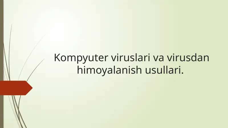 Kompyuter viruslari va virusdan himoyalanish usullari